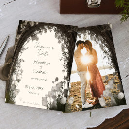 Romantisches Boho Botanisches Foto Save the Date