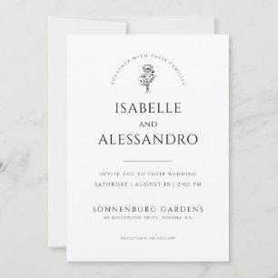 Romantisches Boho Foto Hochzeit Modernes Minimalis Einladung