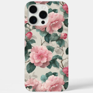 Romantisches botanisches Muster rosa Blume iPhone 16 Pro Max Hülle