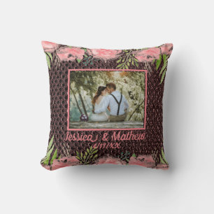 Romantisches Bouquet Soft Pink Foto Kissen