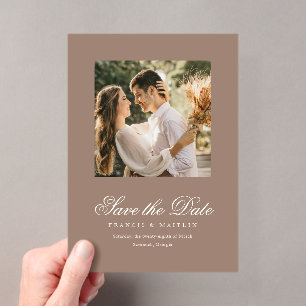 Romantisches braunes Foto Elegante Hochzeit - Term Acryleinladungen