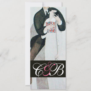 ROMANTISCHES BRAUT & BRÄUTIGAM HOCHZEITSPARTY MONO EINLADUNG