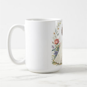 Romantisches Brautpaar Florales Elegantes Hochzeit Kaffeetasse