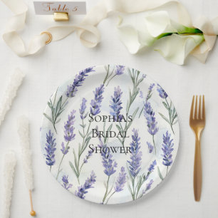 Romantisches Brautparty Hübscher Lavendel-Blume Pappteller