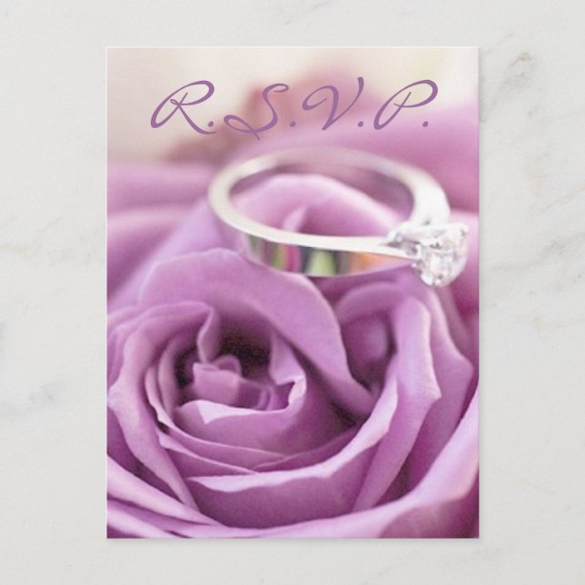 Romantisches Brautparty lila Rose Einladungspostkarte (Vorderseite)