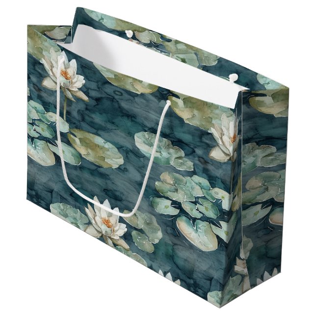 Romantisches Brautparty "Seen Liege florales" Große Geschenktüte (Vorderseite Schrägansicht)