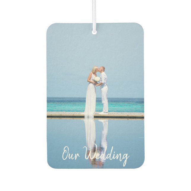 Romantisches Bride Groom Foto Unsere Hochzeitsstip Autolufterfrischer (Vorderseite)
