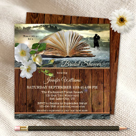 Romantisches Buch Lover Floral Brautparty Einladung