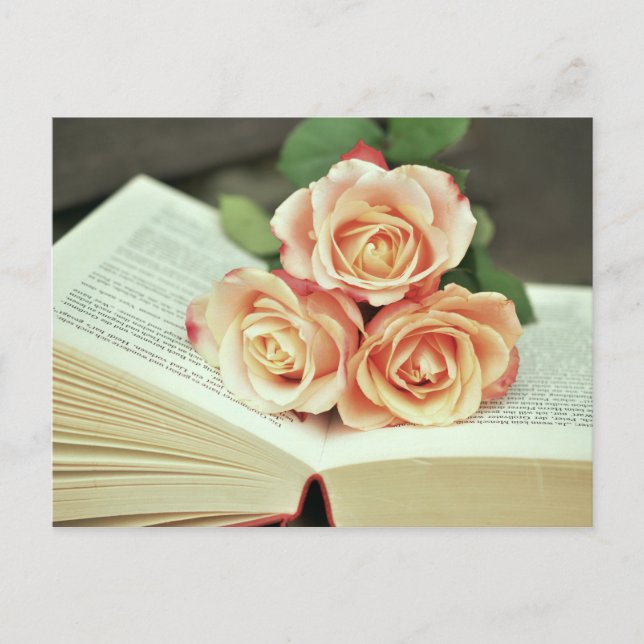 Romantisches Buch Postkarte, Postkarte buchen (Vorderseite)