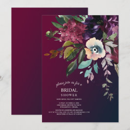 Romantisches Burgundy Bridal Bouquet Brautparty Einladung
