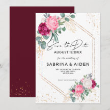 Romantisches BurgundyBlush Pink Save the Date