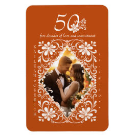 Romantisches Burnt Orange 50 Jubiläum Foto Magnet