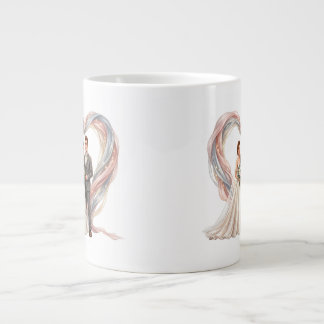 Romantisches Cartoon-Hochzeitspaar mit Herzform  Jumbo-Tasse