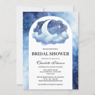 Romantisches Celestial Moon Star Clouds Brautparty Einladung