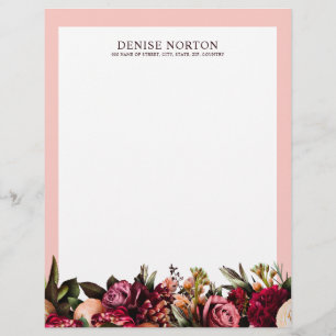 Romantisches Chrysanthemum auf Gossamer Pink Briefbogen