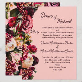 Romantisches Chrysanthemum auf Gossamer Pink Einladung