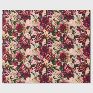 Romantisches Chrysanthemum auf Gossamer Pink Geschenkpapier