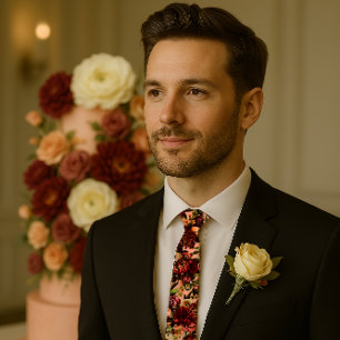 Romantisches Chrysanthemum auf Gossamer Pink Krawatte