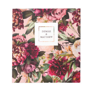 Romantisches Chrysanthemum auf Gossamer Pink Notizblock