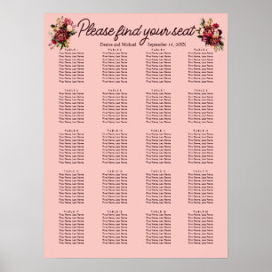 Romantisches Chrysanthemum auf Gossamer Pink Poster