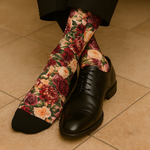 Romantisches Chrysanthemum auf Gossamer Pink Socken