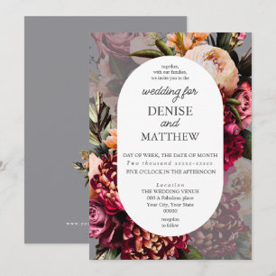 Romantisches Chrysanthemum auf Steinhochzeit Einladung