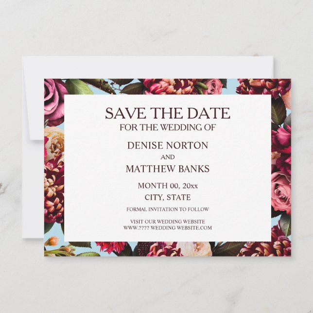 Romantisches Chrysanthemum zu Spun Sugar Blue (Rückseite)