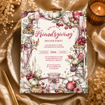 Romantisches Coquette-Friendsgiving-Dinner