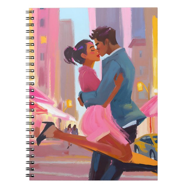 Romantisches Coupé-Notebook - farbenfrohe Liebe Jo Notizblock (Vorderseite)