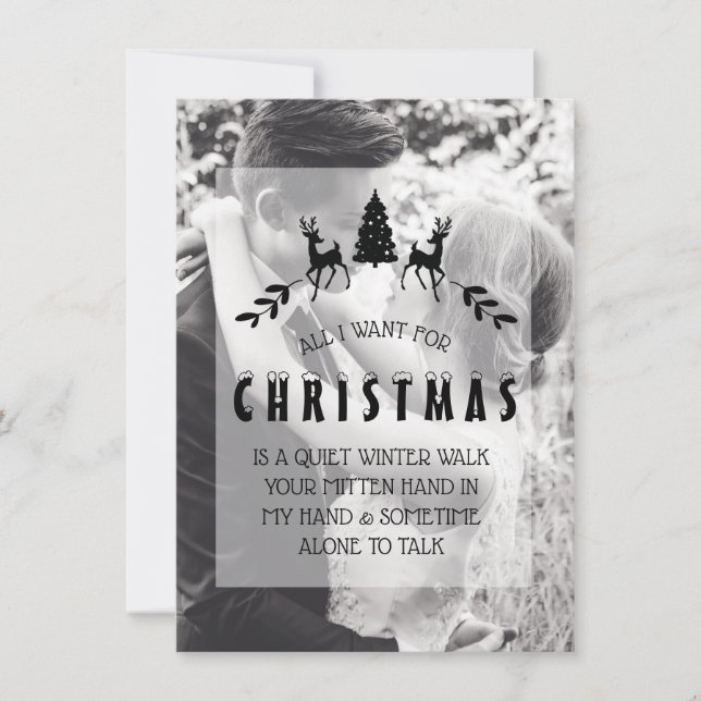 Romantisches Couple Custom Foto Christmas Card Einladung (Vorderseite)