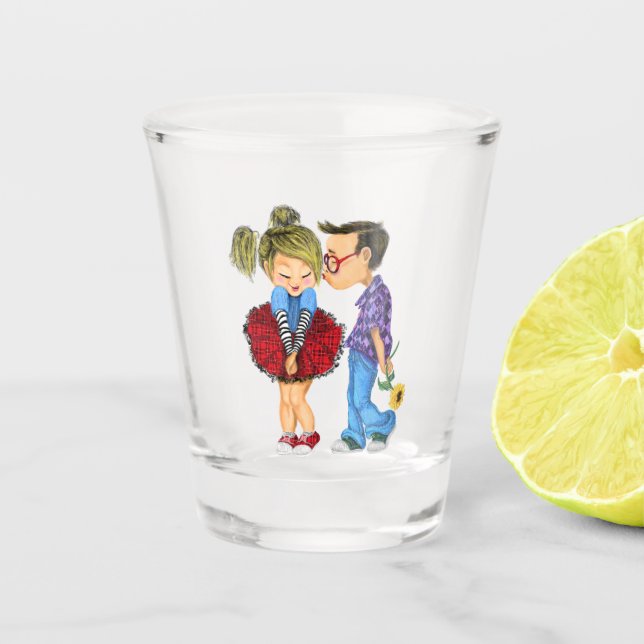 Romantisches Couple Shot Glass - Liebe Schnapsglas (Vorderseite)