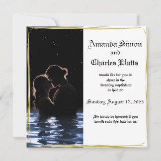 Romantisches Couple Water Save the Date Einladung
