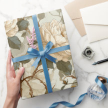 Romantisches Creme-Rosen-Beige-Blumenmuster