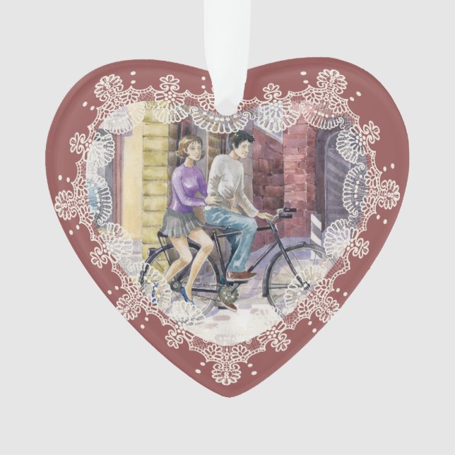 Romantisches Datum Ornament (Vorderseite)