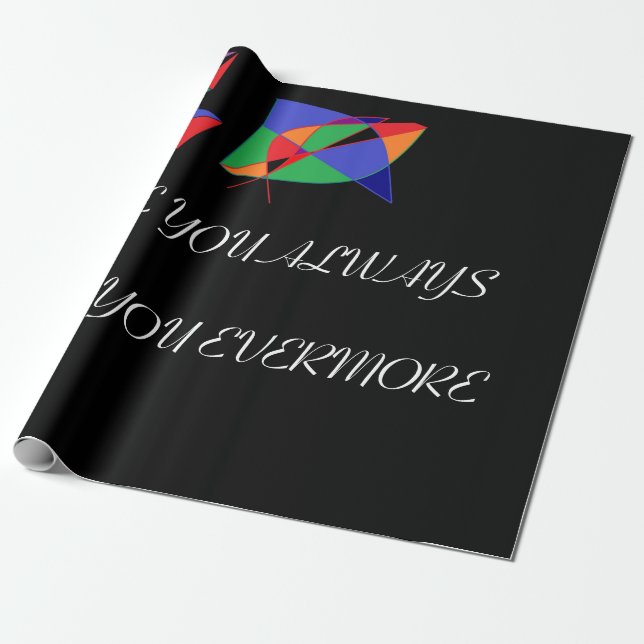 Romantisches Design Schwarz-weiße Mischmuster Geschenkpapier (Ungerollt)