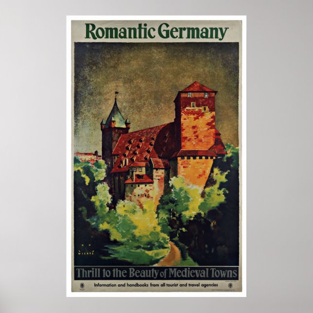 Romantisches Deutschland Vintage Travel Poster (Vorne)