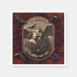 Romantisches Dracula Vampire Kiss Halloween-Party Serviette
