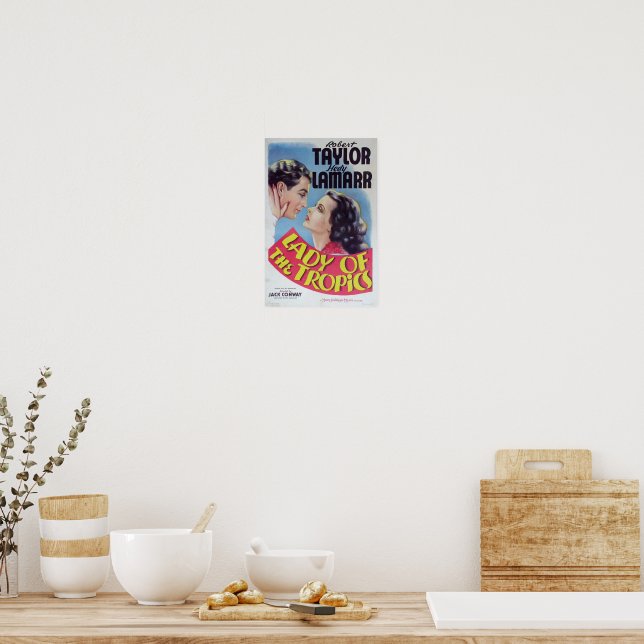 Romantisches Drama: Hedy Lamarr's Lady of the Trop Poster (Küche)