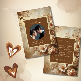 Romantisches Dreamy Floral Wedding Foto Dankeskarte