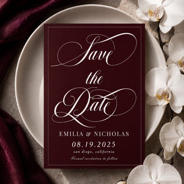 Romantisches Dunkelrot  Save The Date (Von Creator hochgeladen)