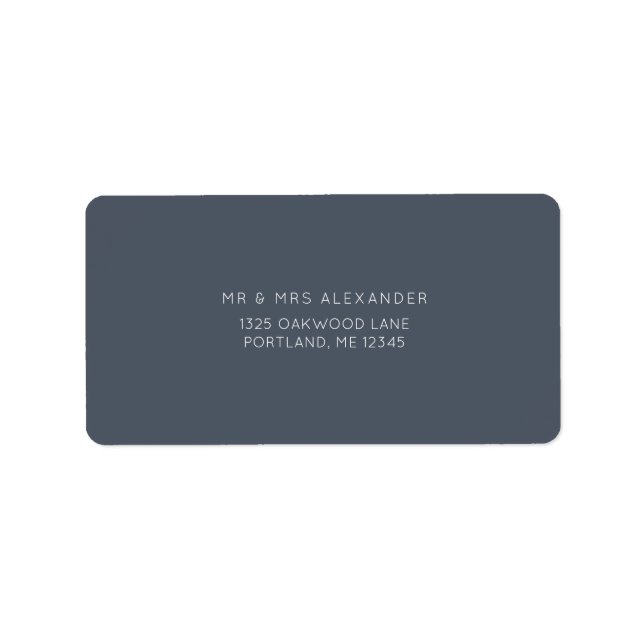 Romantisches Dusty Blue Wedding Return Label Adressaufkleber (Vorne)