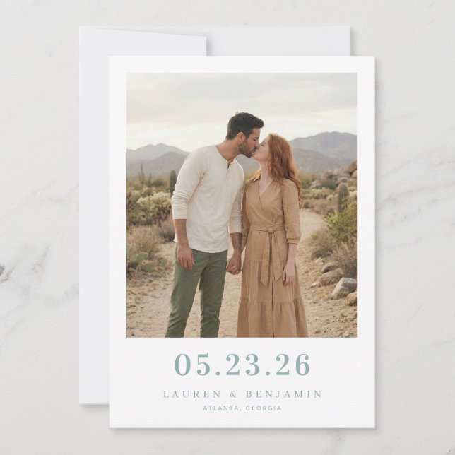 Romantisches Erdiges Foto Save The Date (Vorderseite)