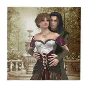 Romantisches Fantasy Couple Fliese