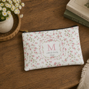 Romantisches florales Monogramm   Vintage Cottagec Zubehörtasche