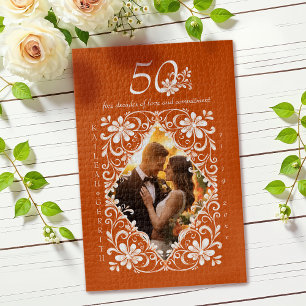 Romantisches Foto Burnt Orange 50 Hochzeitstag Puz