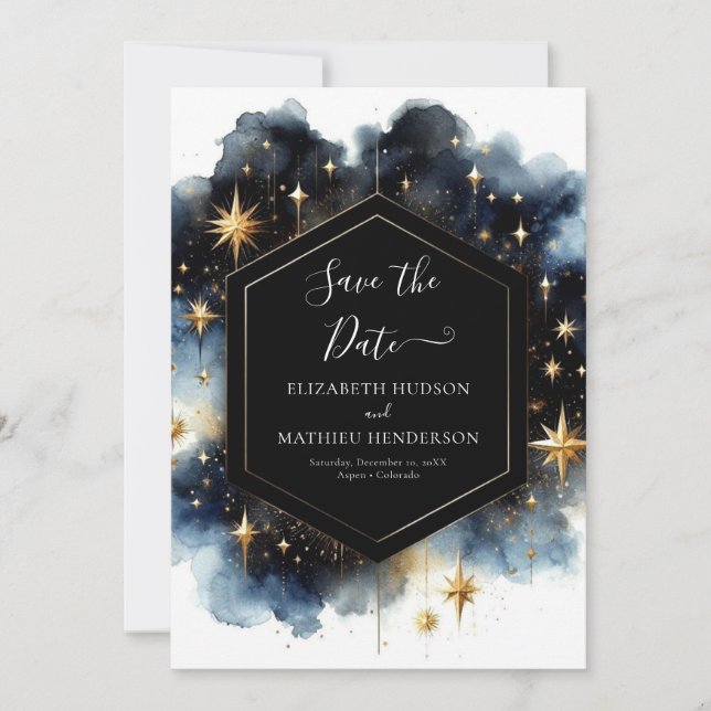 Romantisches Foto Celestial Wedding Save The Date (Vorderseite)