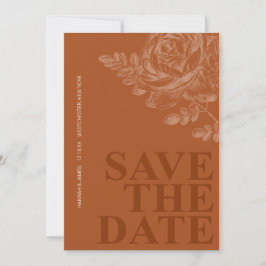 Romantisches Foto Floral Terracotta Save the Date Einladung