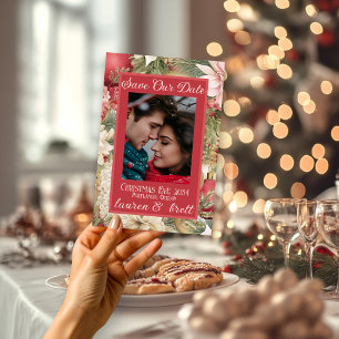 Romantisches Foto Hochzeit am Weihnachtsabend Save The Date