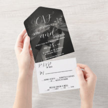 Romantisches Foto Hochzeit in einer Einladung