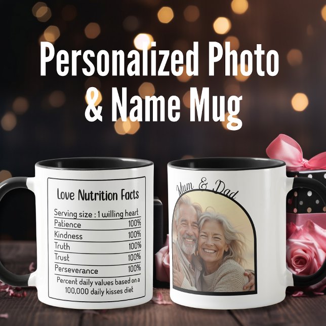 Romantisches Foto & Liebe - Valentinstag Tasse (Romantic Photo & Love Facts Valentine’s Day Mug)
